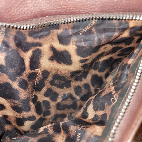 B Makowsky Leather Hobo Tote Large Brown Shoulder Bag Purse Weekender - Picture 12 of 16